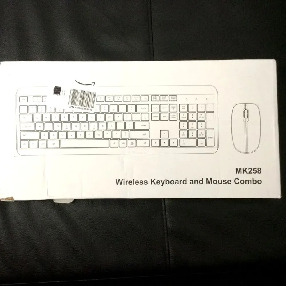 Wireless Keyboard & Mouse Combo – Black – USB Receiver – Quiet Slim Design (New)